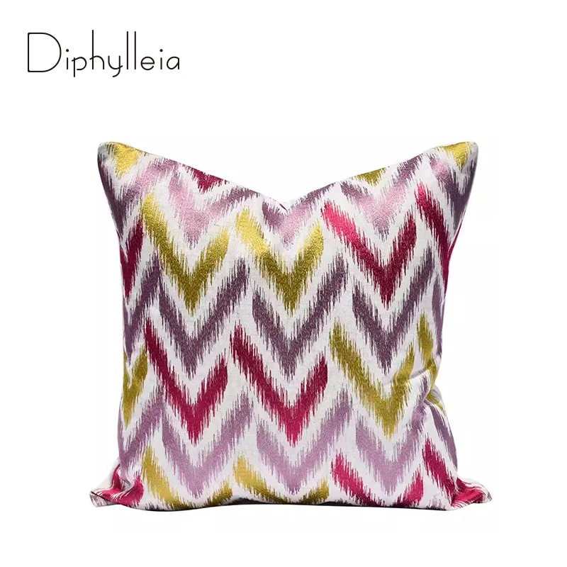 

Diphylleia Abstract Rainbow Square Cushion Cover High Quality Jacquard Modern Minimalist Sofa Throw Pillow Case Contemporary Art