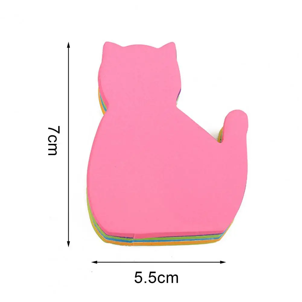 猫の形をした付箋、メモ帳インデックスマーカー、粘着性、強く、愛らしい、学用品、6個