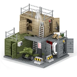 World War Army Military Soldiers SWAT Police Container Weapon Cannon Base Model Building Blocks Bricks Children's Toys