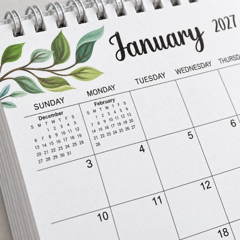 2025 New Coil Binding Calendar with Daily Blocks for Schedule Note Appointment Writing