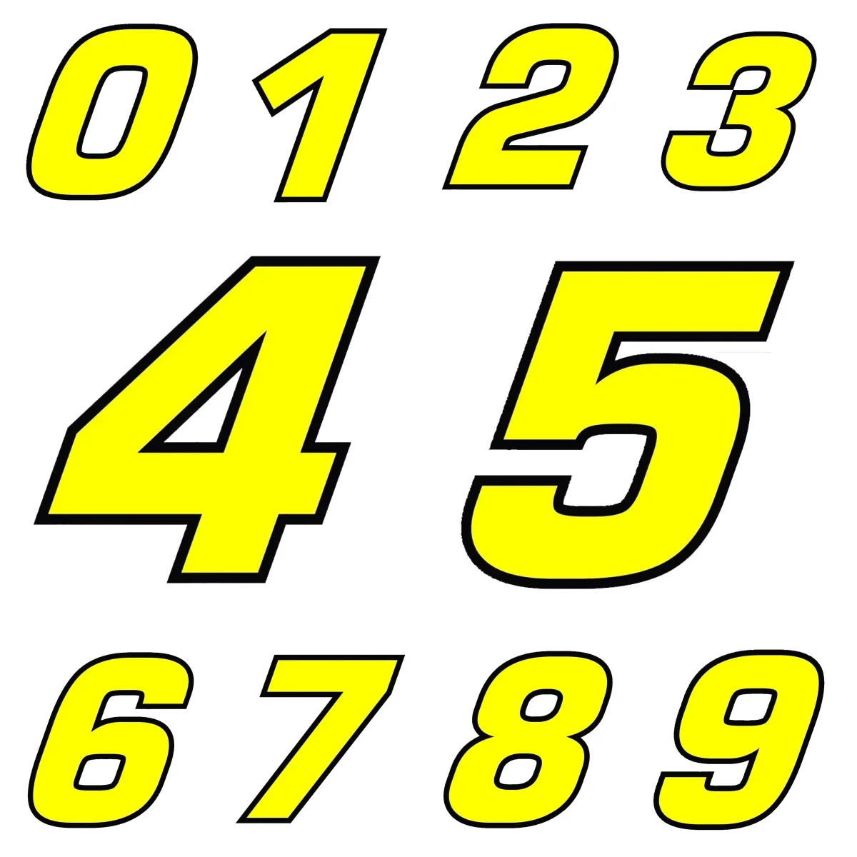 

Numbers Yellow 0123456789 Stickers Durable Vinyl Auto Sticker for Fuel Tank Body Automobile Decal Car Accessories