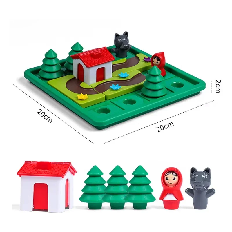 Jeu de société intelligent Little Red Riding Hide & Seek pour enfants, solution de puzzle de construction de compétences, jeu de logique, jouet d'entraînement, cadeau pour enfants