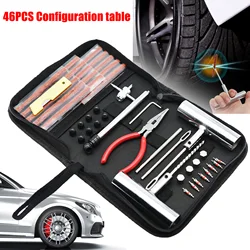 46PCS Motorcycle Anti-puncture Kit Flat Tyre Repair Kit Patch Repair Original Tires Automotive Tools Tubeless Tire Repair Set