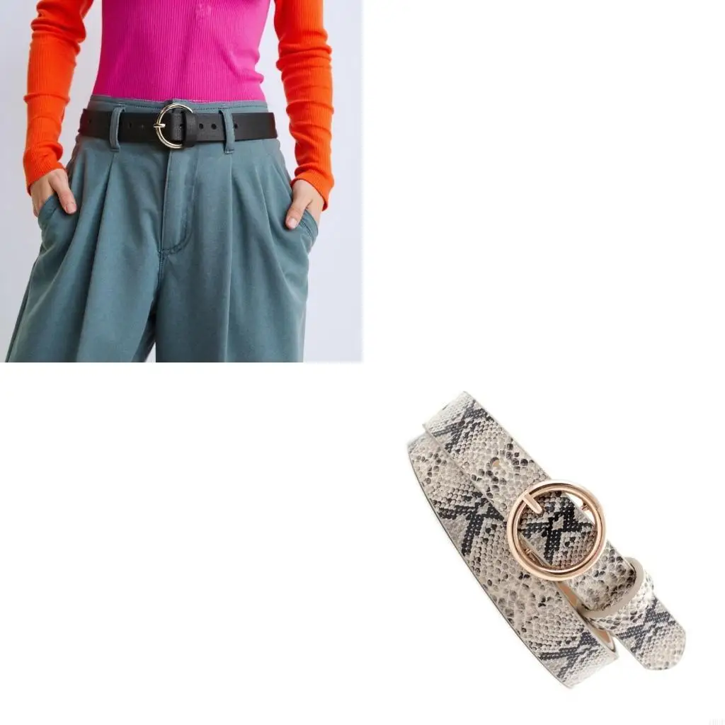 

Модный женский ремень из искусственной кожи, модный поясной ремень с круглой пряжкой