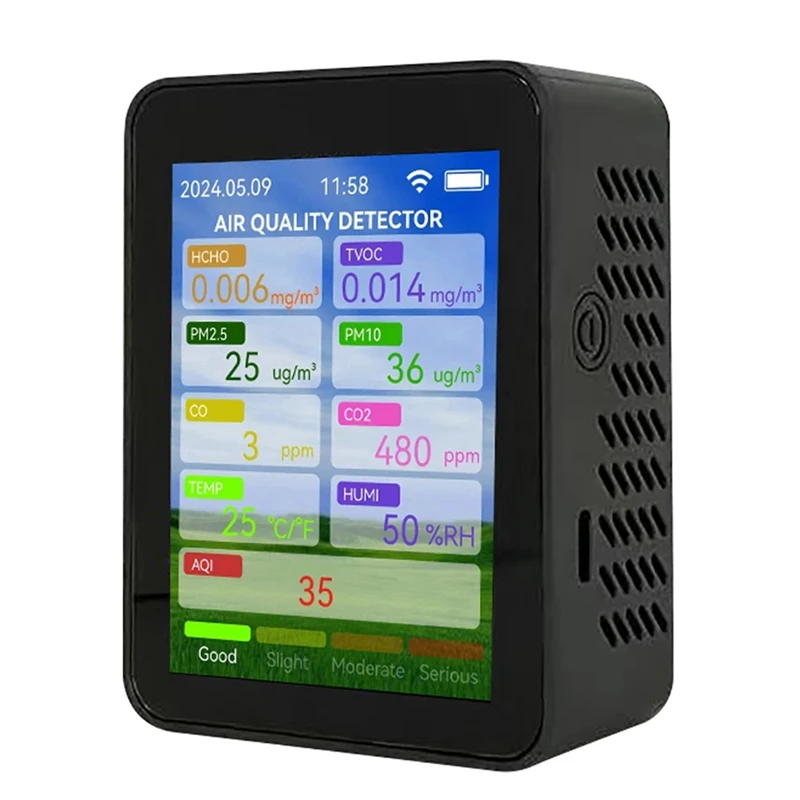 Tuya Wifi Air Quality Meter HCHO TVOC Carbon Monoxide CO2 PM2.5/10 Tester Portable Temperature Humidity Detector