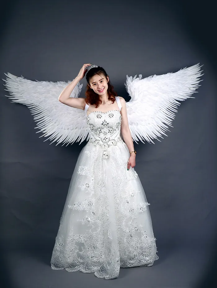 

Angel Wings Costume, White Feather Wings for Photo Shoot Bachelorette Party, Adult Large White Feather Photo Prop Cosplay