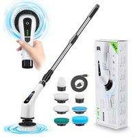 Electric Spin Scrubber 7 in 1, Bathroom Cordless Cleaning Brush with Extension Handle, Suitable for Cleaning Shower, Tile, Car