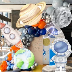 18/24/36inch Space Planet Cutout Earth Moon Astronaut Foam Board for Boy Birthday Party Decor Space Theme Baby Shower Supplies