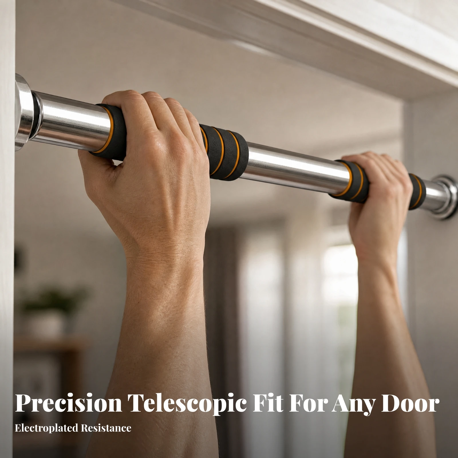 Adjustable Doorway Pull-up Bar Padded Doorway Pull up Bar Wobble-without Compact for Apartment, Bedroom