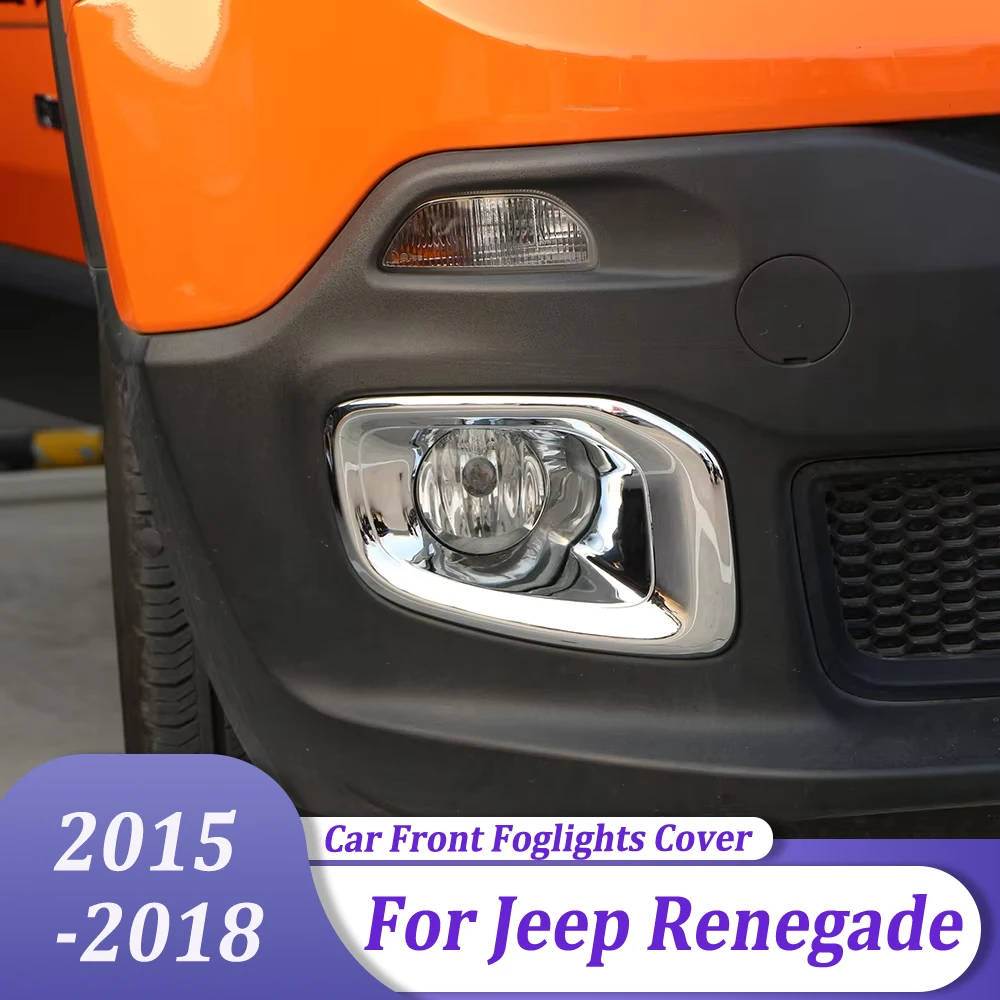 Car Modification Accessories ABS Chrome Front Foglights Cover Fog Light Lamp Trim Bezel For Jeep Renegade 2015 2016 2017 2018