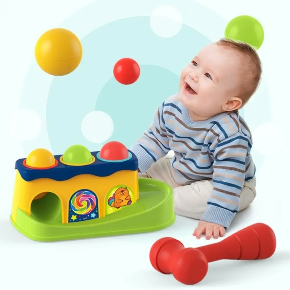 

Stacking Balls Interactive Hammer Toy Making Sounds Educational Tool Hammer Knocking Toy Pop-Up Finger Skill