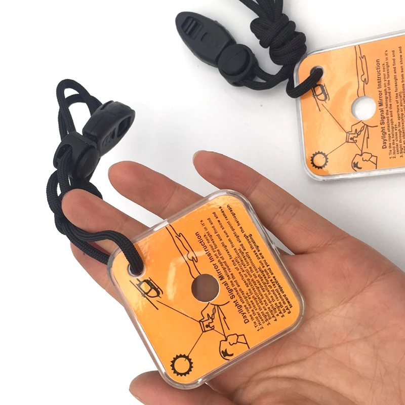 Multifunctional Practical Survival Emergency Rescue Reflective Signal Mirror Outdoor Kayak Boat Emergency Survial Kit