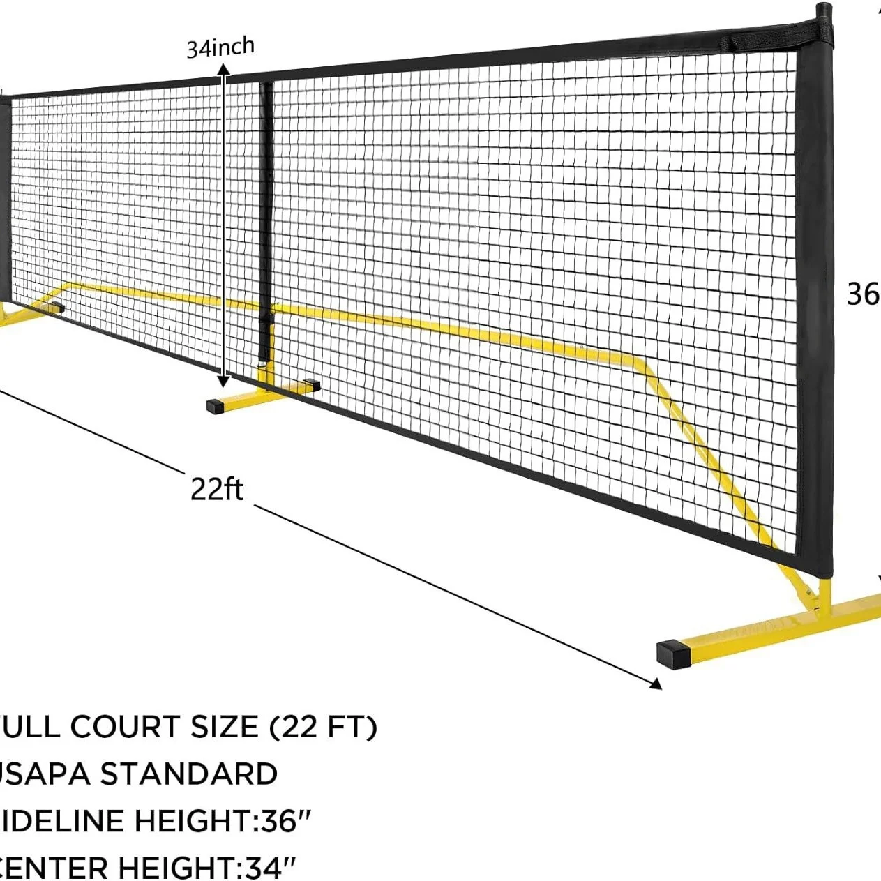 Przenośna siatka do pickleballa 6,7 m, do użytku wewnątrz i na zewnątrz, wysokiej jakości siatka tenisowa, uchwyt do treningu dla dorosłych i do użytku sportowego.