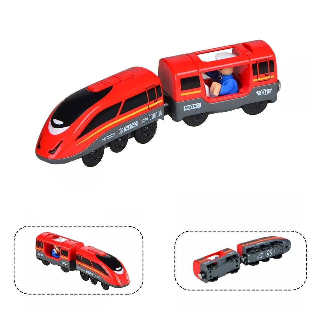 Kids RC Electric Train Toys Railway Accessories Magnetic Train Diecast Slot Toy Fit For All Brands Wood Track Toys For Children