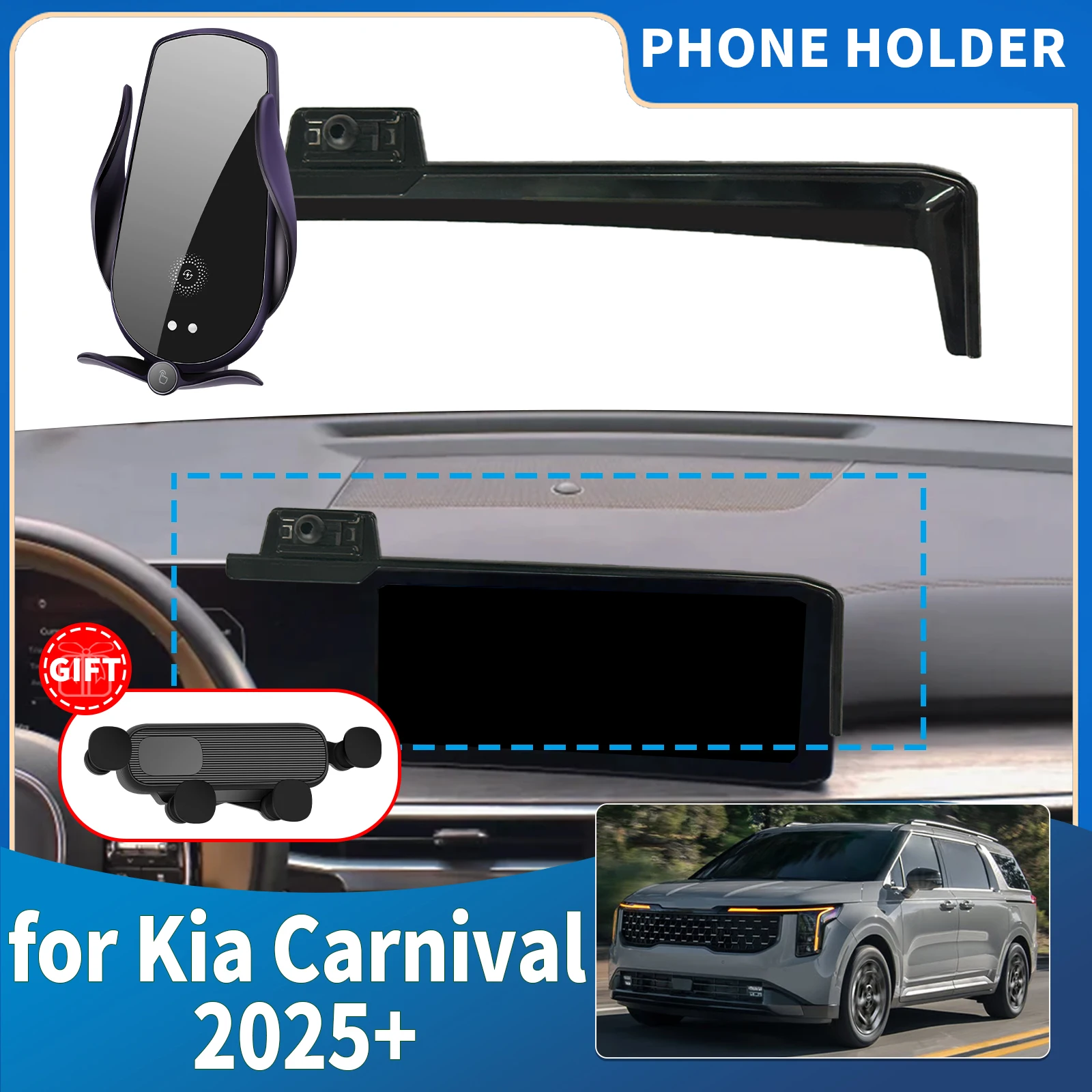 

fit for Kia Carnival KA4 2025 2026 2027 ​​Integrated Screen Mount Phone Holder Mount Car accessoires