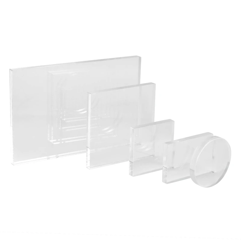 

5Pc Clear Stamp Acrylic Block Set For Transparent Acrylic Stamp Pad DIY Scrapbooking Clear Acrylic Display Riser Stands