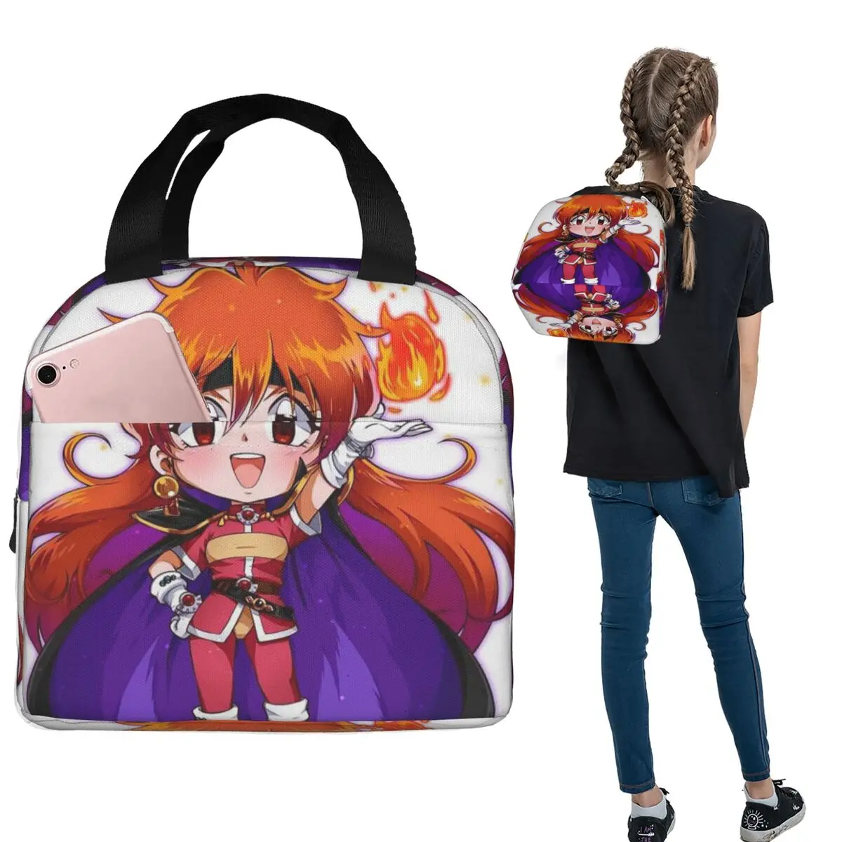 Lina Inverse Dragon Slave Slayers Insulated Lunch Bag for Women Children Leakproof Food Boxes Thermal Lunch Box Tote