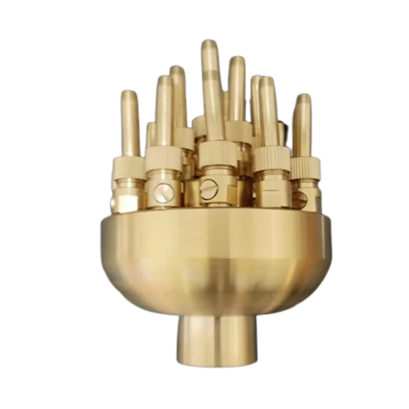 

All copper adjustable three-layer flower fountain nozzle landscape garden rockery pool water feature fish pool water nozzle
