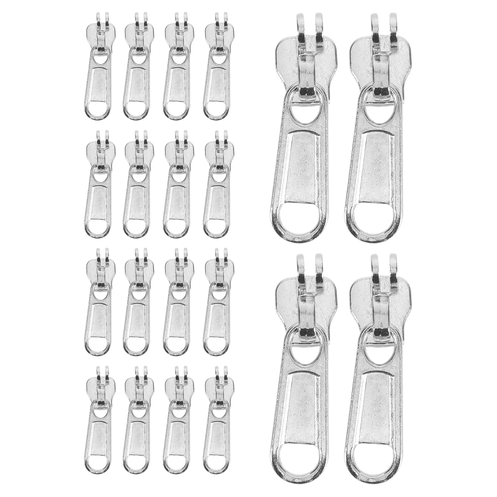

20pcs Replacement Zipper Pulls Durable Dual Locking Zipper Head Repair For Luggage Backpack Suitcase Jacket Handbag Purse