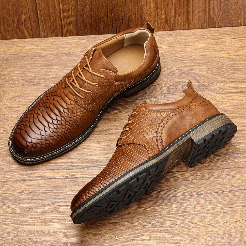 

Pop40~46 Leather Shoes Men Fashion Brand Comfortable 2024 Casual Shoes Men