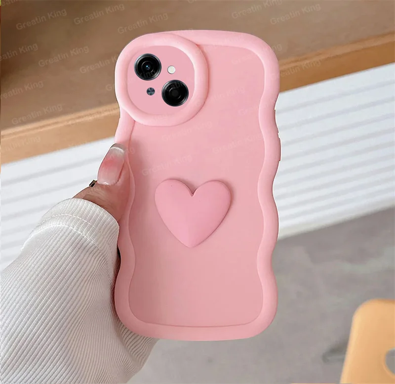 Carcasa bonita para Tecno POP 9 /Spark Go 1 /Spark Go 2025, funda Macaron Wave 3D Stereo Love TPU