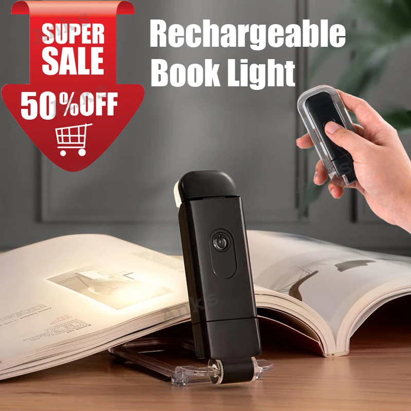 Book Reading Light LED USB Rechargeable Brightness Adjustable Eye Protection Clip BookLamp Portable Bookmark Lamp for All Groups