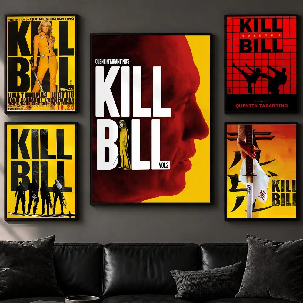 Movie K-Kill BillS Poster Art  Self-Adhesive No Glue Residue Wall Decor for Bedroom Living Room
