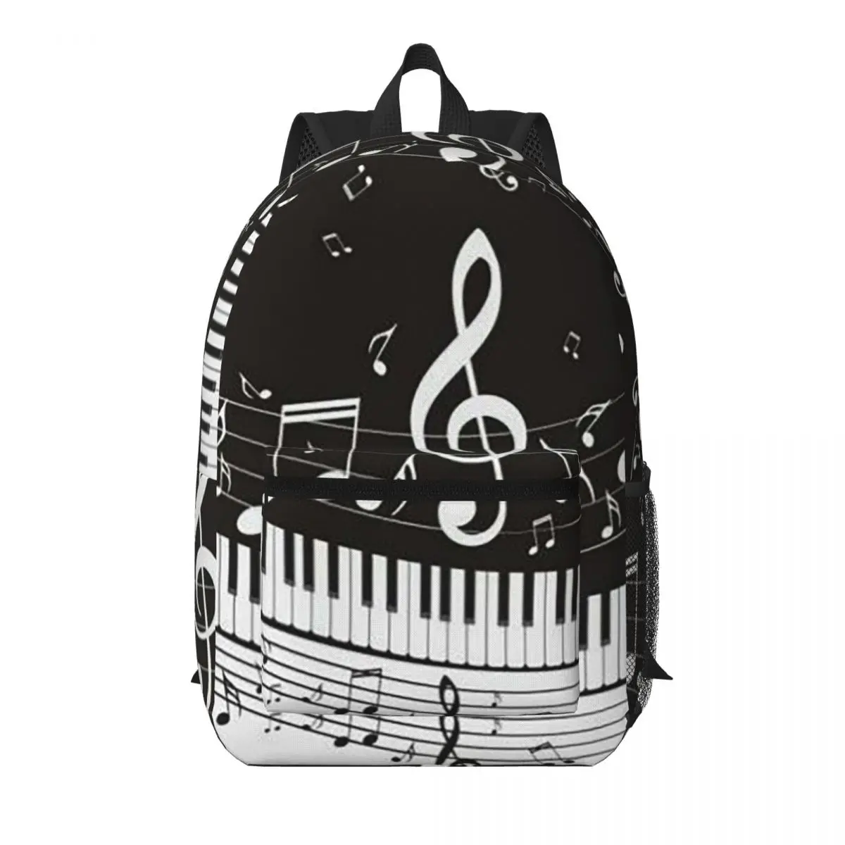 

Golden Musical Notes Piano Keyboard Student Backpack School Bag Hiking Travel Daypack for Boys Girls Bookbag Shoulder Bags