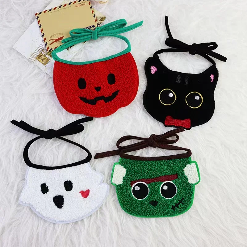 

Pet Bib Halloween Cartoon Cat Dog Bib Party Funny Saliva Towel Scarf Pets Accessories