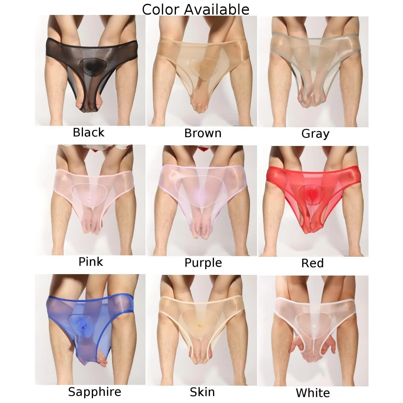 MenS Sexy Sissy Briefs Oily Transparent Triangle Panties Ultra Thin Silky Underwear See Through Breathable Erotic Lingerie Solid