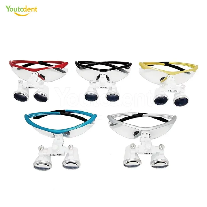 

Стоматологические лупы 3,5x2,5x 320-420 мм, очки, лабораторная медицинская лупа, стоматологические хирургические оптические линзы, увеличительное стекло, синее