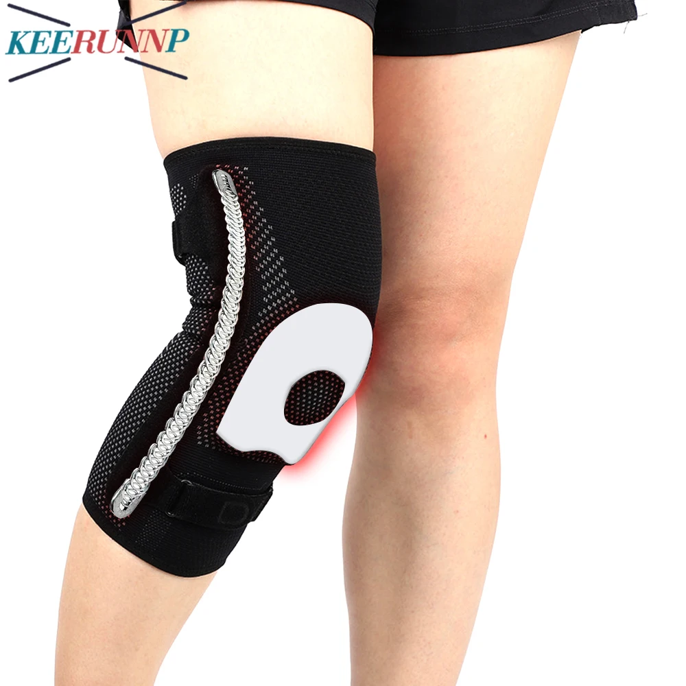 1Pcs Knee Support Brace Compression Sleeve with Metal Side Stabilizes and Patella Tendon Strap for Meniscus Tear, Arthritis