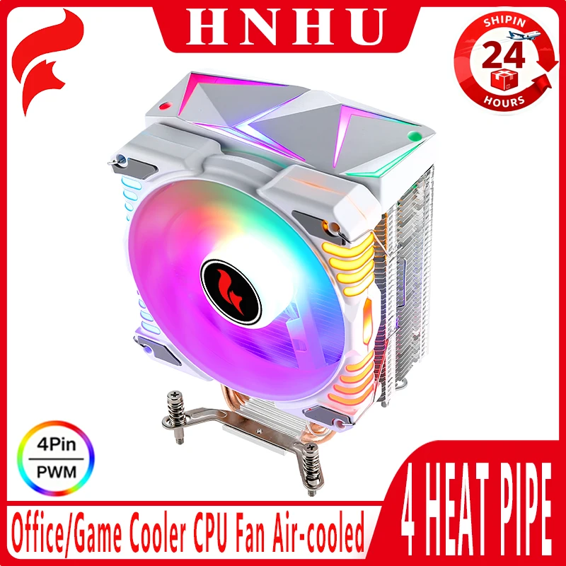 HNHU Compatible Intel i3/i5/i7/i9/x79/x99/E5 4/6 Heat Pipe 120mm Argb PC Fan Cpu Cooler Processor install LGA2011 115x 1200 1700