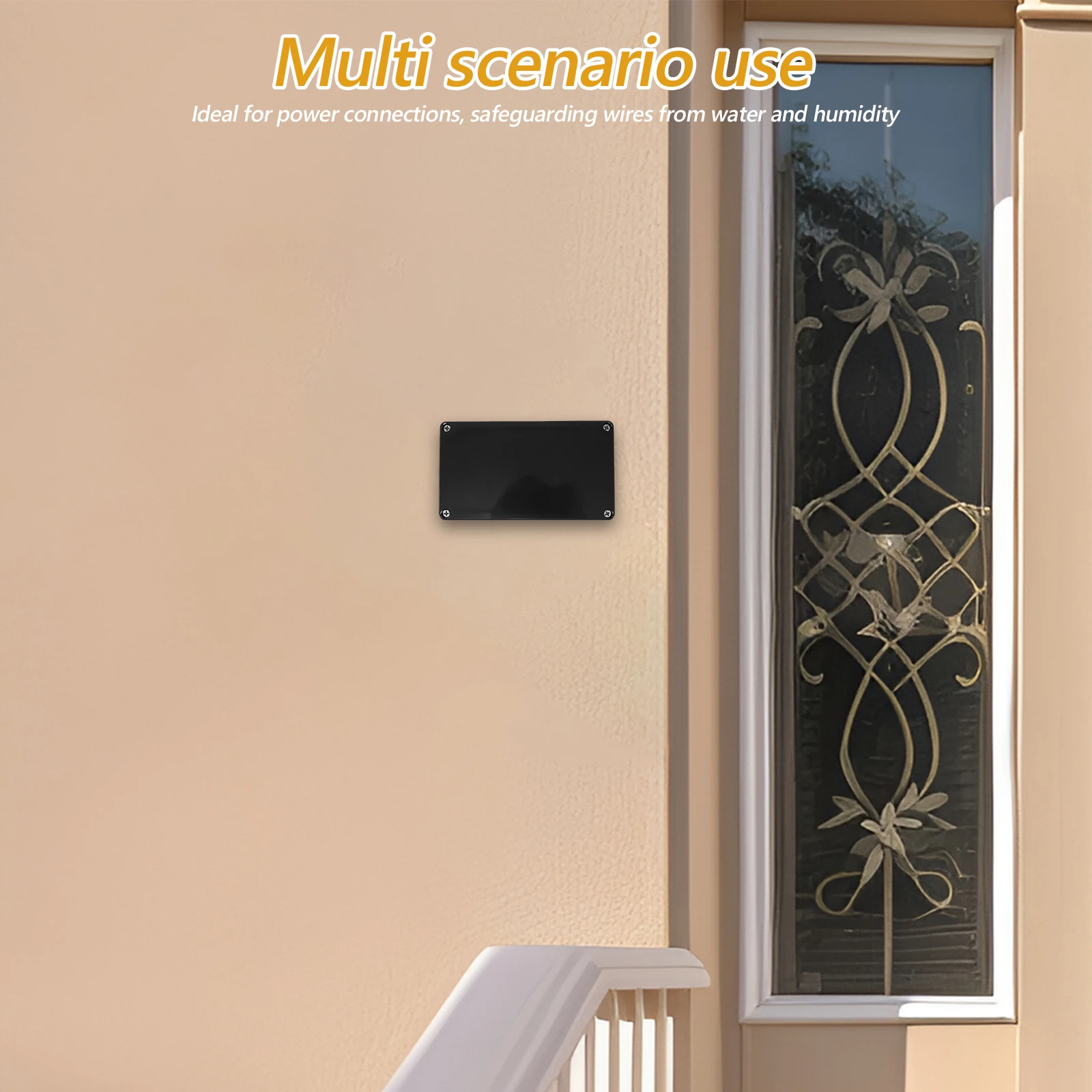 

2pcs Black ABS Waterproof Junction Box Outdoor Electrical Enclosure Power Connection Durable Stable Weatherproof for electronics