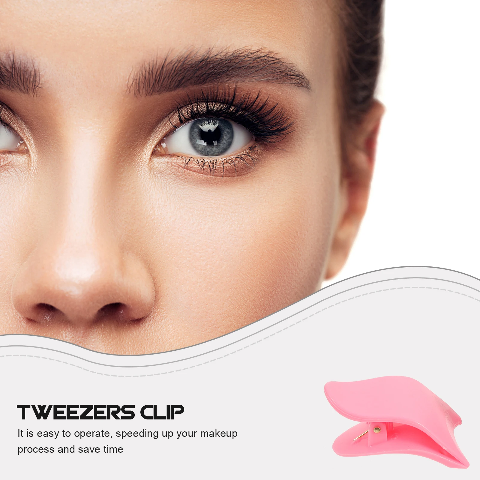 

5pcs Eyelash Tool False Lashes Applicator Eyelash Assist Tool Wear Resistant Plastic Clip Tweezers Makeup Clamp