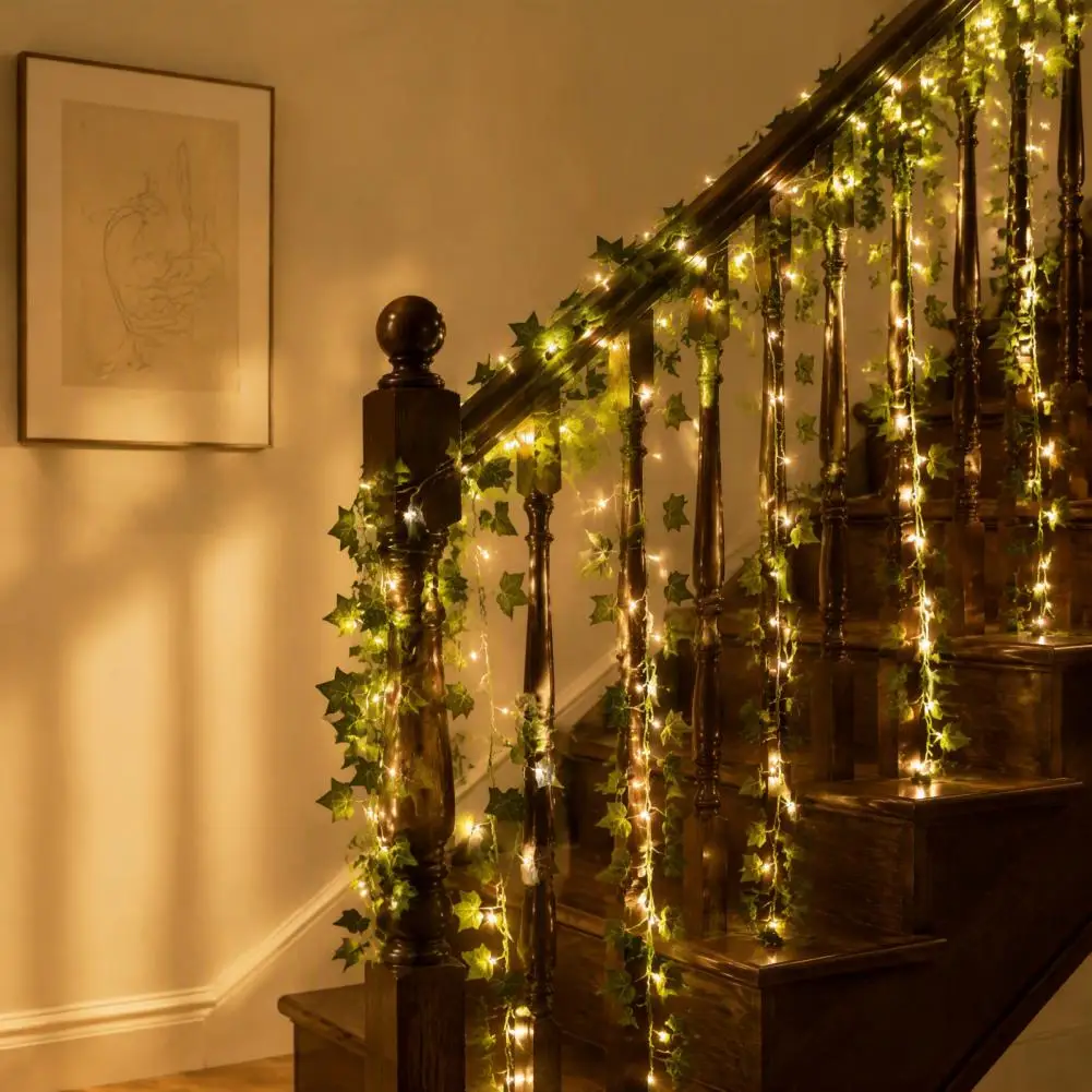 Artificial Ivy String Lights Battery Operated Hanging Vines 32.8ft Ivy Vine Fairy Lights Artificial Ivy Garland for Bedroom