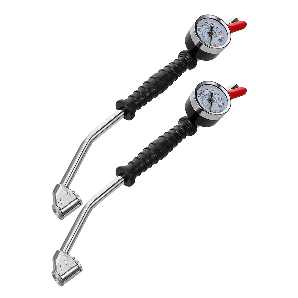 

2 pcs Tire Inflator Nozzle Quick Connect Air Chuck Pressure Gauge Extended Design Portable Tool Truck Bicycle Hose Adapter