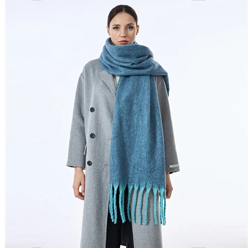 Autumn and Winter Women\'s NEW Soft Pashmine Wool Long Scarf Macaron Solid Fashion Warm Outdoor Large Muffler Shawl