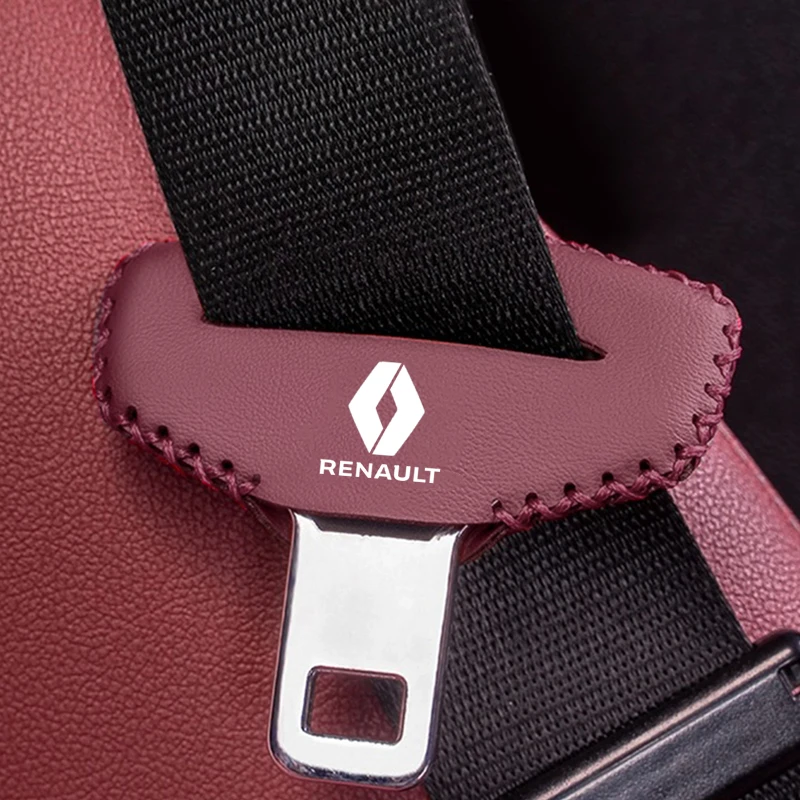 Leather Car Safety Seatbelt Buckle Protector Cover For Renault RS Koleos Captur Kadjar Megane Clio Zoe Twingo Interior Accessory