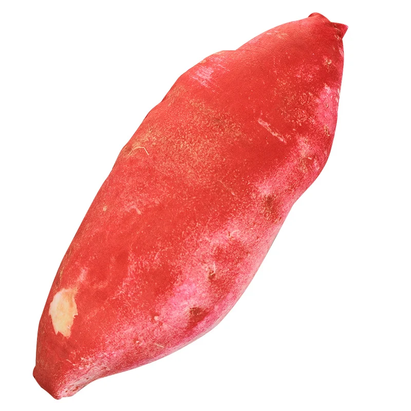 Realistic Sweet Potato Plush Pillow Soft PP Cotton Filled Cushion Food-Shaped Hugging Pillow for Adults Funny Novelty Gift