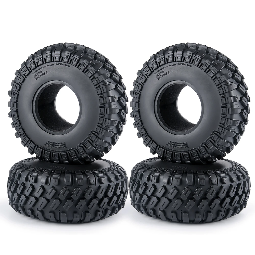 AXSPEED 2.2inch 140mm Beadlock Rubber Tires Tyres with Foam for Axial SCX10 Wraith TRX-4 1/10 RC Rock Crawler Car Parts