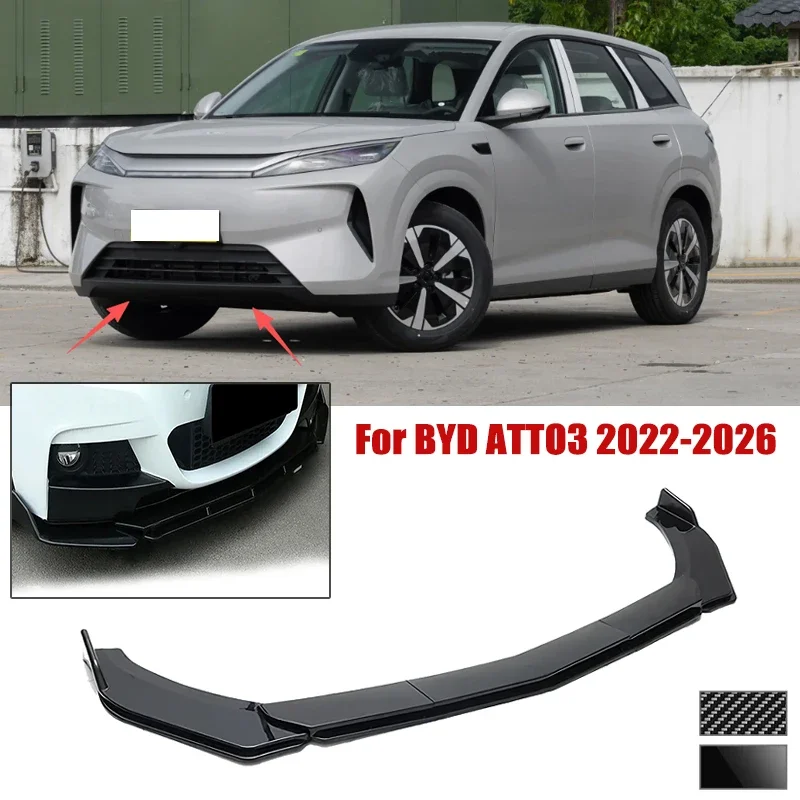5pcs Front Bumper Shovel For BYD ATTO3 2022-2026 Spoiler Front Bumper Deflector Anti Scratch Protection Device Accessories