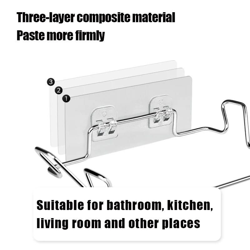 Kitchen Trash Rack Cabinet Door Garbage Bags Holder Stainless Steel Closet Garbage Storage Holder