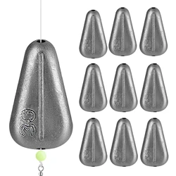 10pcs Fishing Sinkers For Carolina Rig Texas Rigs 60g 50g 40g 30g Fishing Lead Weight Sinker Freshwater Fishing Inline Leads
