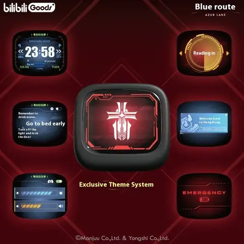 Bilibili Gaming Earphones Goods Cube Face AZUR LANE Iron Blood LCD Touch Screen True Wireless Bluetooth Earphones Accessories