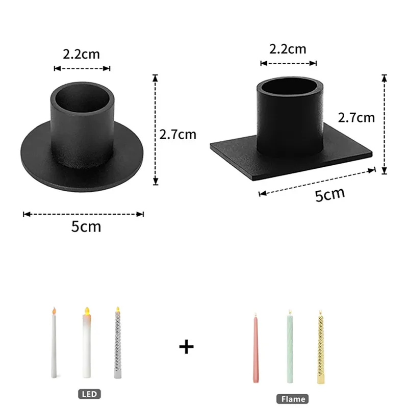 200pcs  Black metal candlestick, housewarming or wedding birthday Christmas candlelight dinner,Home Dining Desktop Decoration