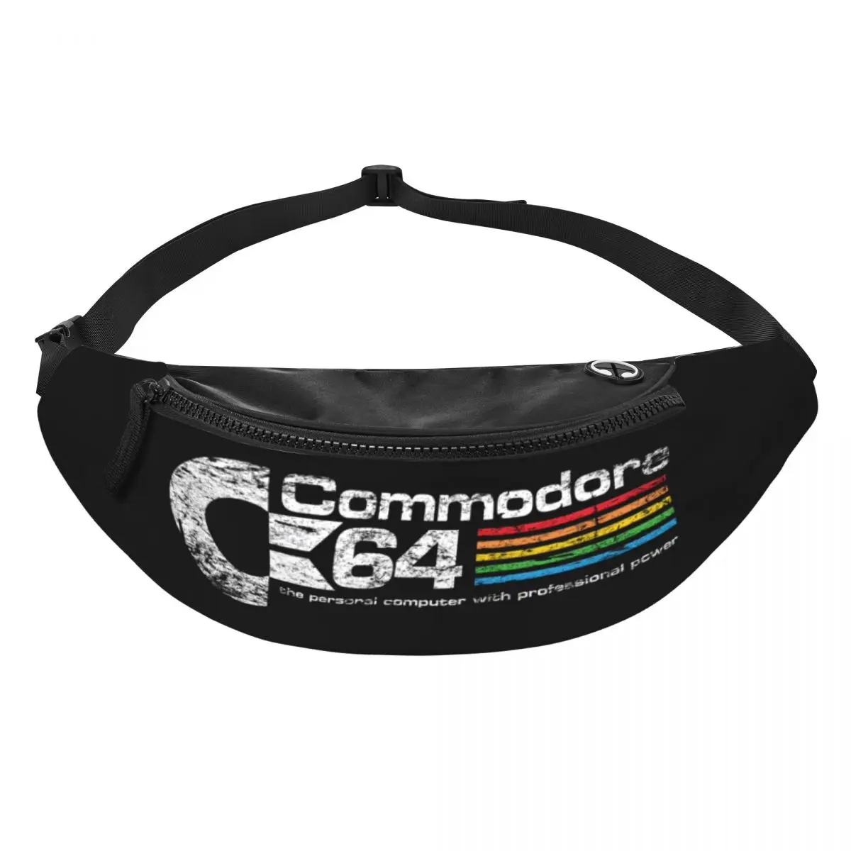 Bolsa de Fanny Retro personalizada para homens e mulheres, Commodore 64, Computador Amiga, Pacote de Cintura Crossbody, Bolsa de Dinheiro para Telefone, C64