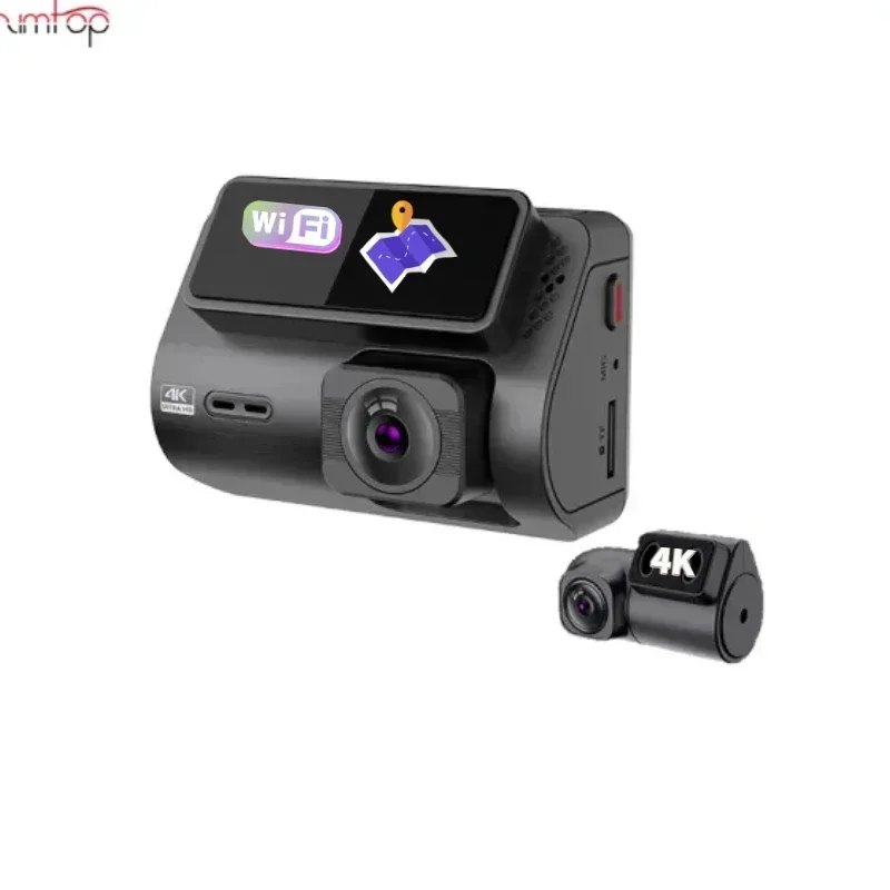 2026 4k+4K dashcam with wifi gps car dvr 2 camera mini 4k dash cam dual  lens front and rear  dash cam