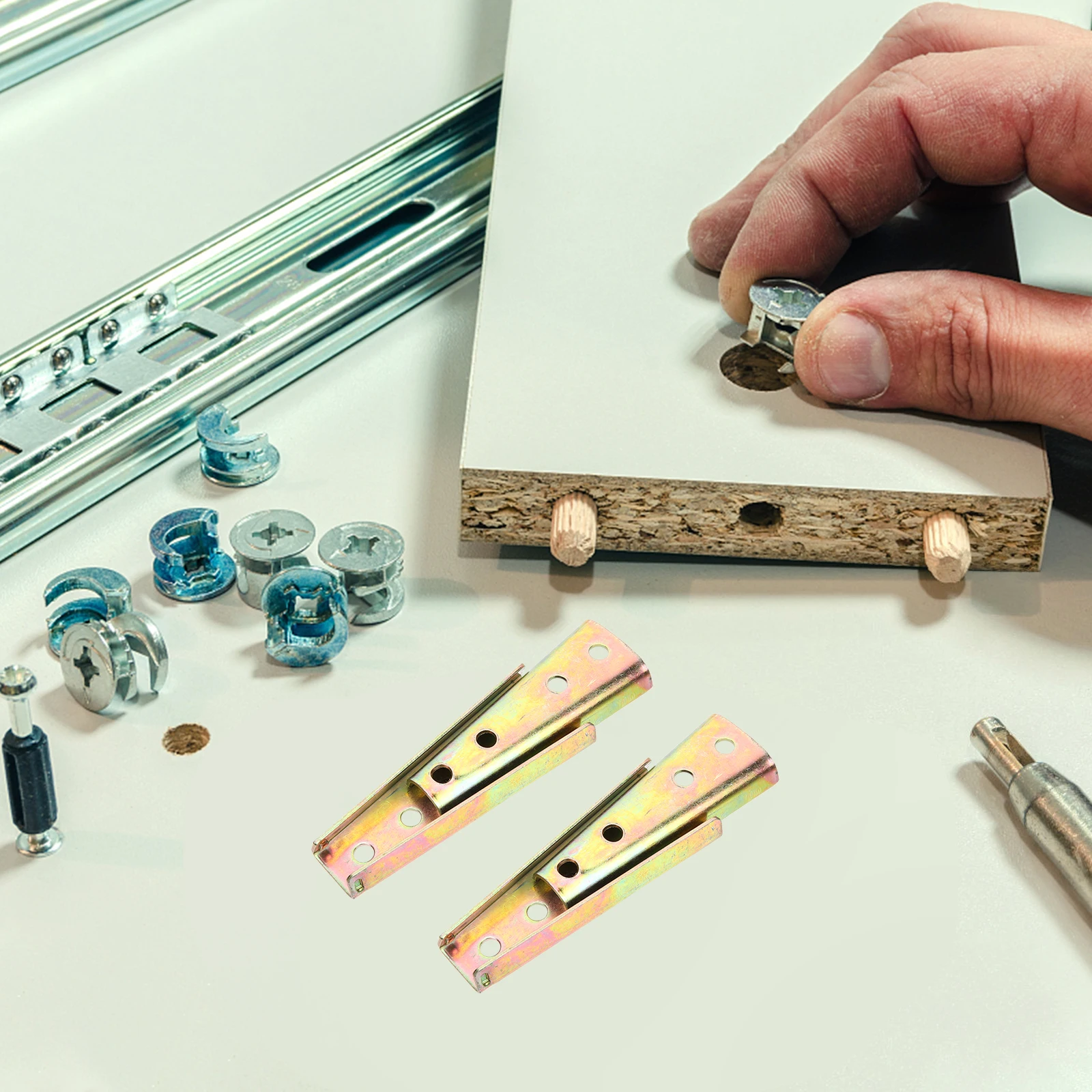 

8pcs Sofa Latch Easy Install Disassemble Metal Connector Bracket Hardware Fixing Diagonal Bolt Sectional Slider Couch Buckle