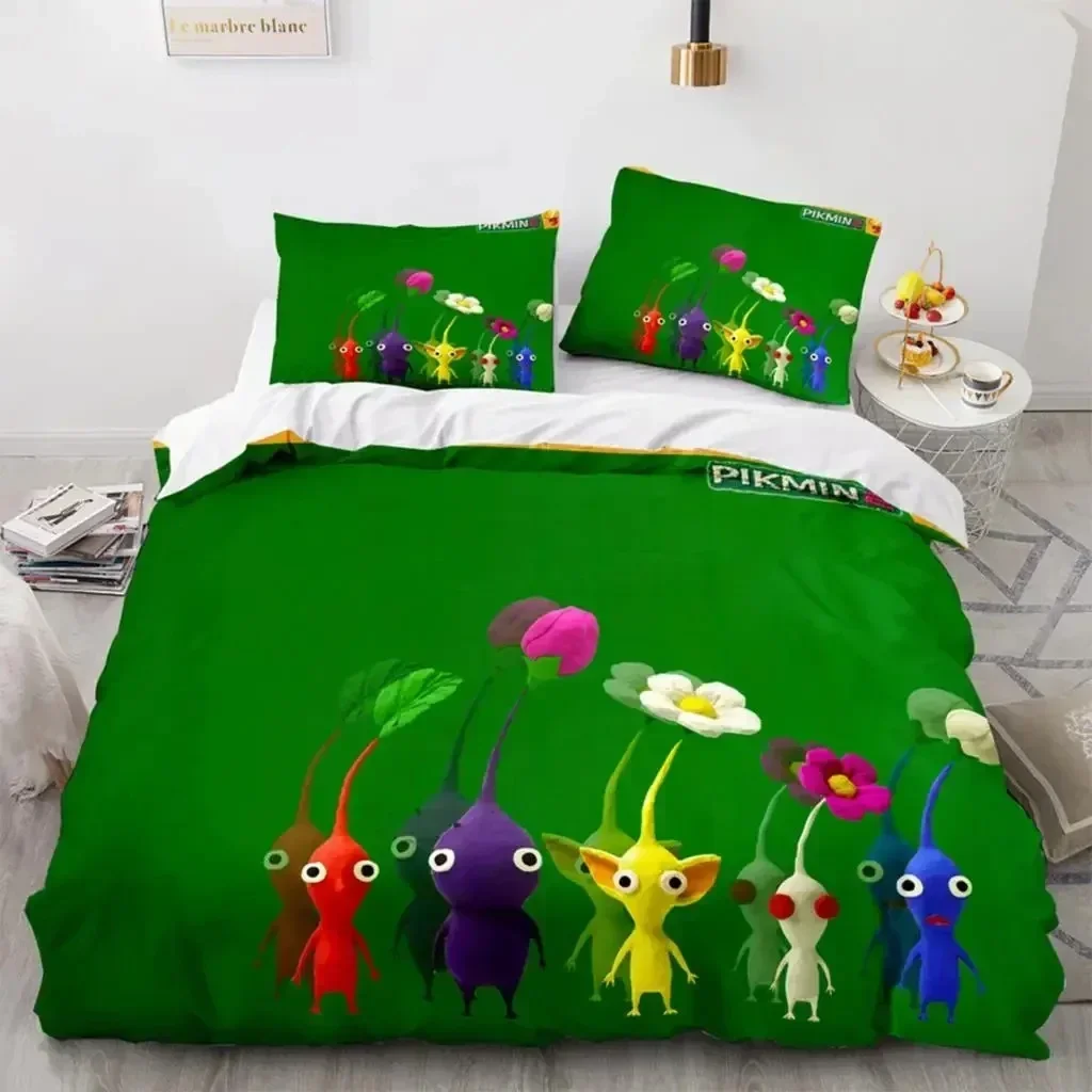 Cartoon Game Pikmin Supplies Set Duvet Cover Set Bedding Sets For Adults Bed With Pillowcases No Filling Luxury Birthday Gifts